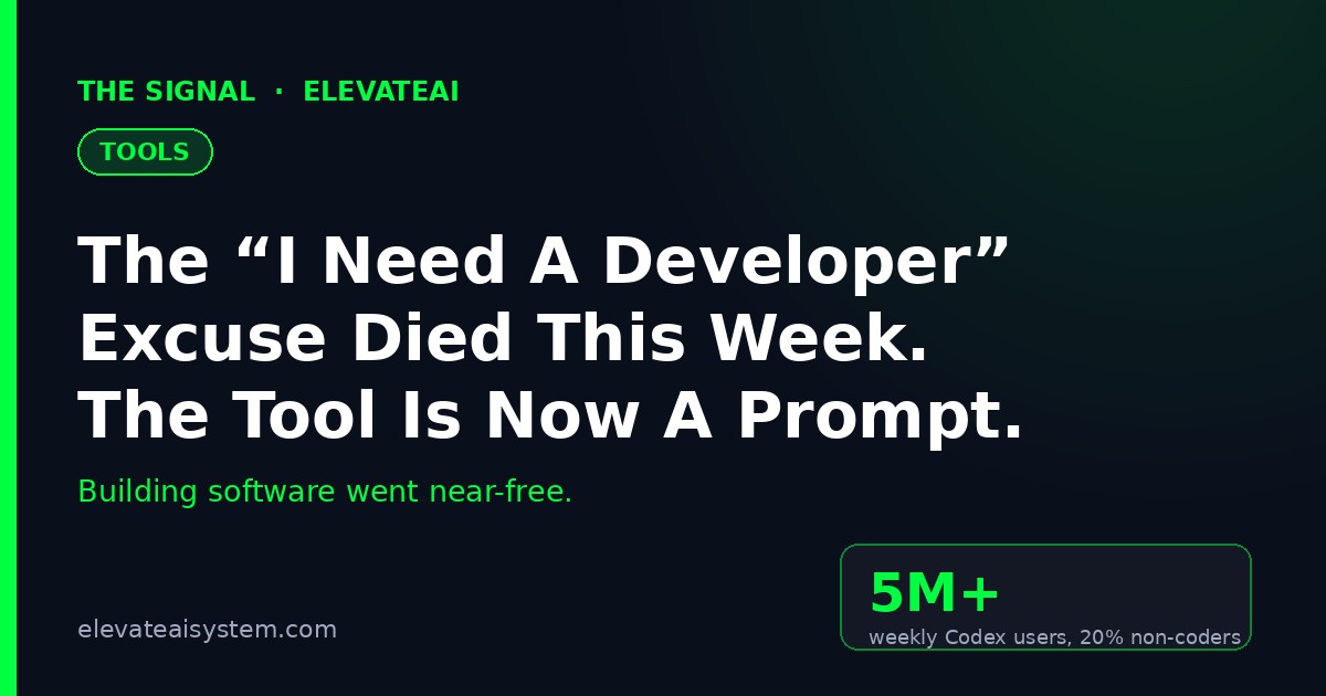 The I Need A Developer Excuse Died This Week. The Tool Is Now A Prompt.