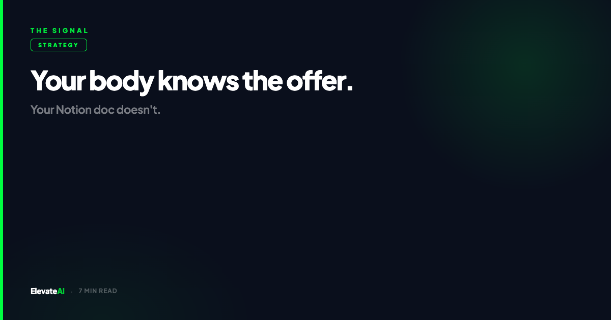 Your Offer Is in Your Nervous System